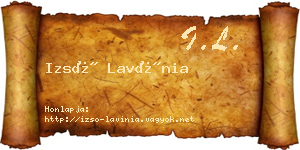 Izsó Lavínia névjegykártya